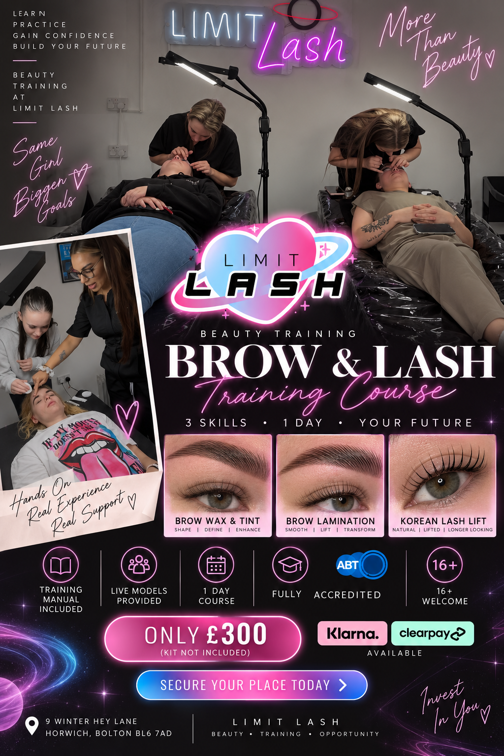 Combined wax and tint, lamination & Korean lash lift course