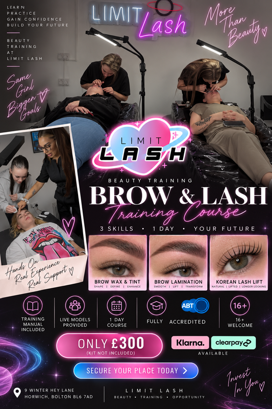 Combined wax and tint, lamination & Korean lash lift course
